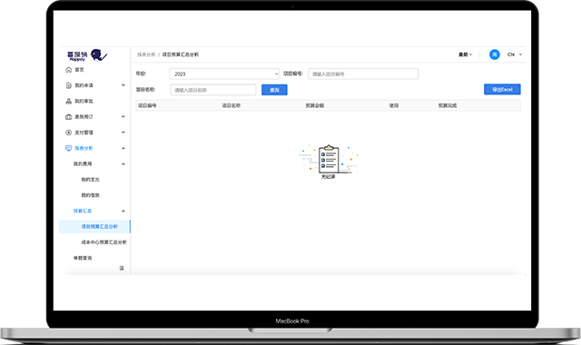 动态显示费用统计分析表，数据可追溯